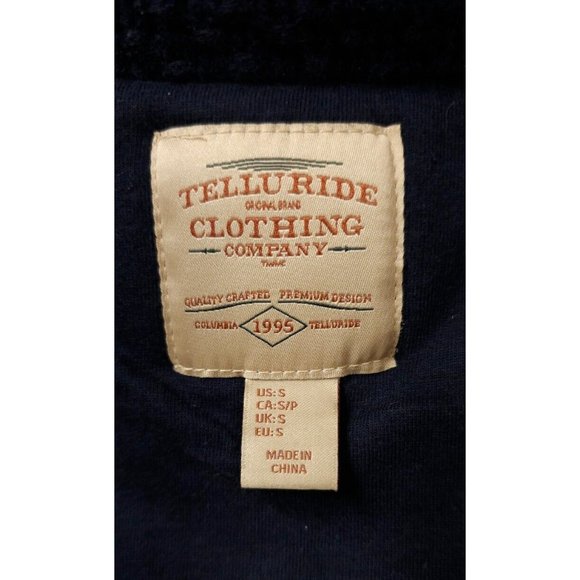 Telluride Clothing Co Small Blue Cable Knit Wool Blend Full Zip Lined Heavy Vest - Picture 11 of 15